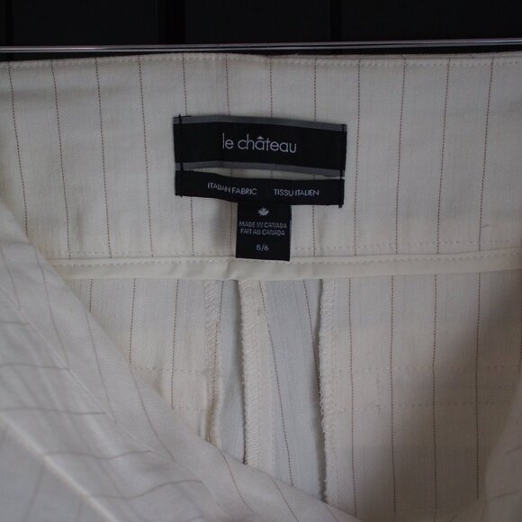 Le Château | NWT Italian Linen Blend Pinstripe Trousers - Picture 2 of 7